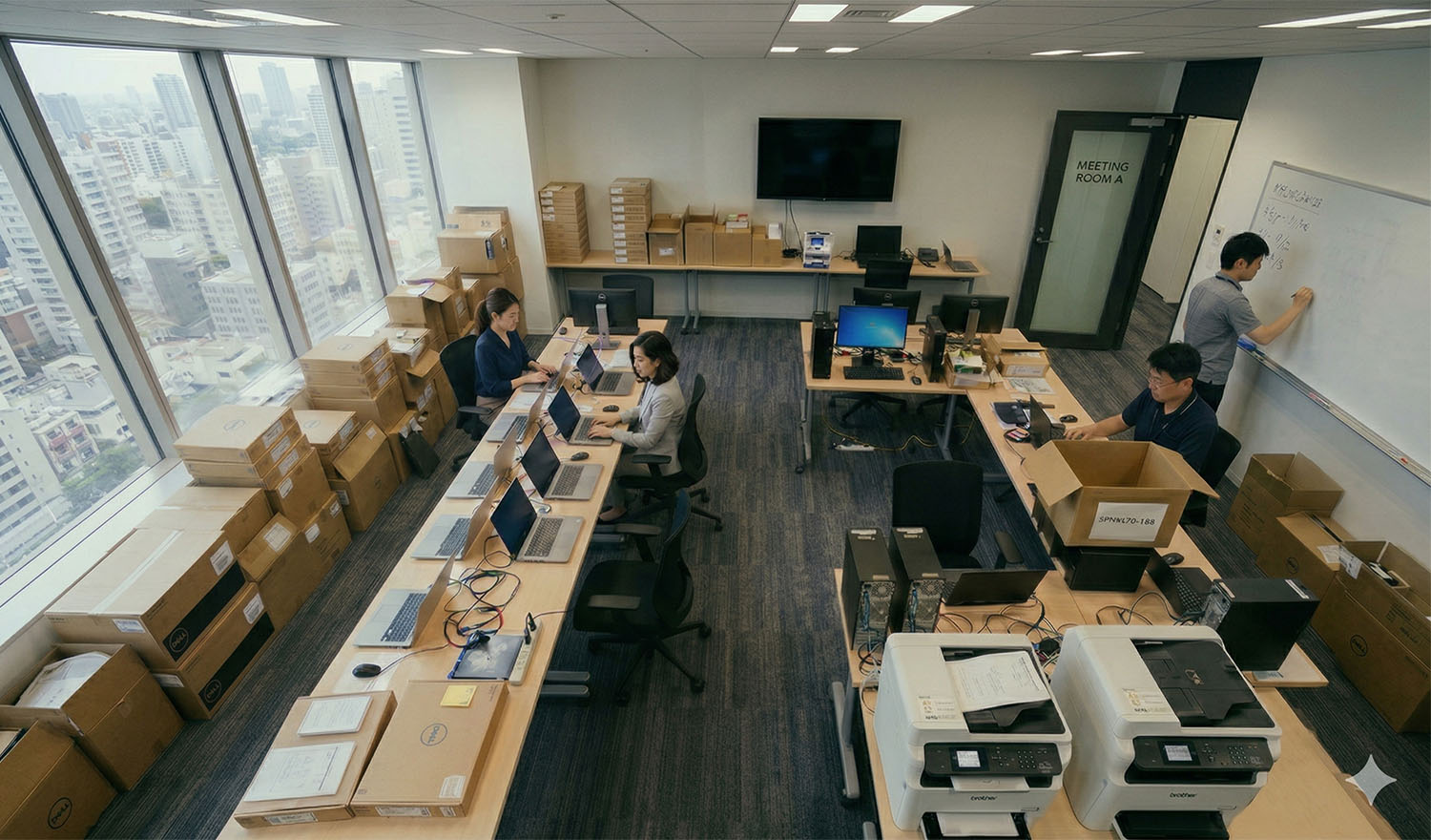 オフィスの風景5 開発中のPC画面